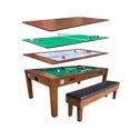 thumbnail image 1 of RACK Luxor 7.5-Foot 4-in-1 Multi-Game Swivel Billiard/Pool Table with Multiple Table Options (Green Felt with 1 Bench), 1 of 7