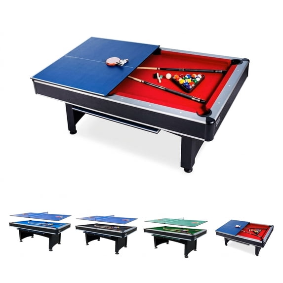 RACK Scorpius 7-Foot Multi Game Billiard/Pool with Table Tennis (Red)
