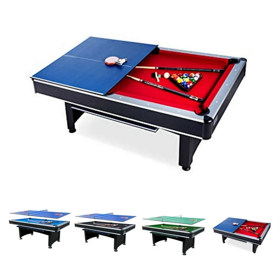 RACK Scorpius 7-Foot Multi Game Billiard/Pool with Table Tennis (Red)