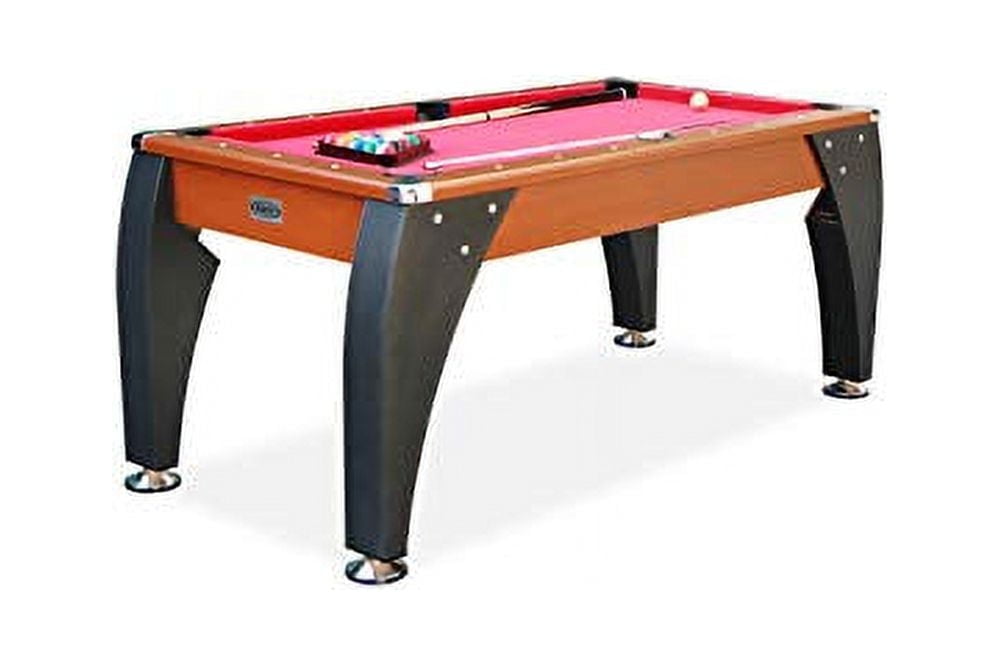 Stark 66" Brown MDF Billiard Pool Table with Red Felt