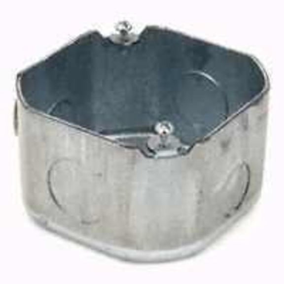 RACO Octagon Electrical Box - Steel, Gray, Galvanized - 4 in x 2-1/8 in, 1-Gang