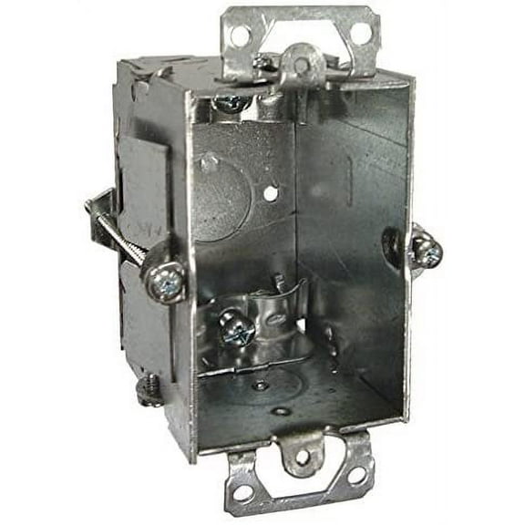 RACO 517 1-Gang Electrical Switch Box with NMSC Clamps and Plaster Ears