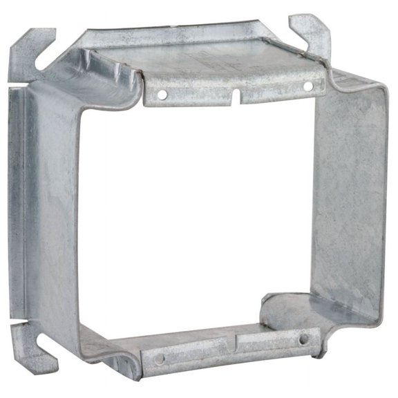 RACO 796, Electrical Square Outlet Box Cover, 4"", 2"" Raised, Welded, 1 PC