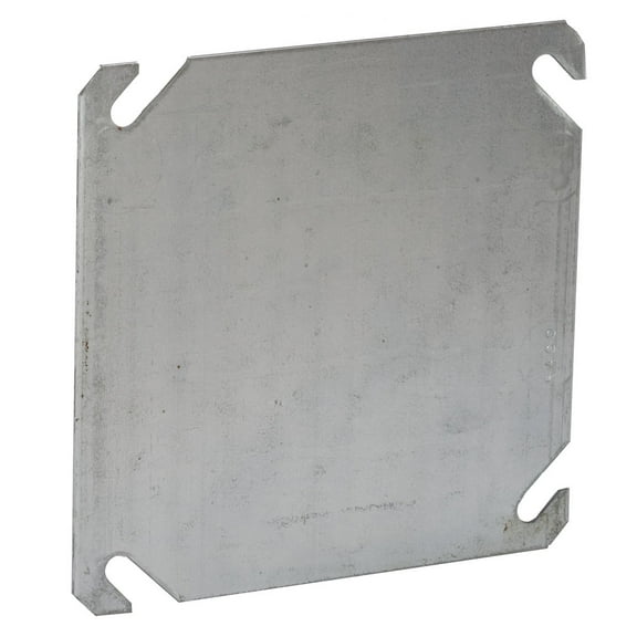 RACO 8752 Electrical Box Cover 4 in L 4 in W Square Galvanized Steel