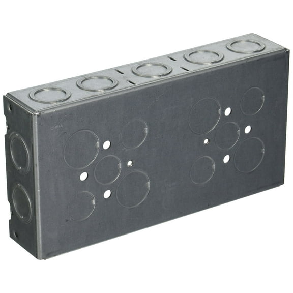 RACO 952 3-Gang 1-5/8-Inch Deep Welded Gang Electrical Box with (14) Concentric 1/2-Inch and 3/4-Inch Knockouts