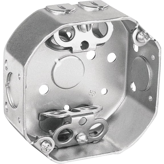 RACO Electrical Box Octagon Round - Galvanized Steel - 4" Nominal Width, Silver