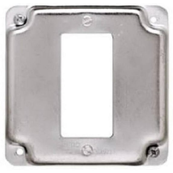 RACO 4" Square GFCI Outlet Cover 808C - Single Gang, Galvanized Zinc - Gray