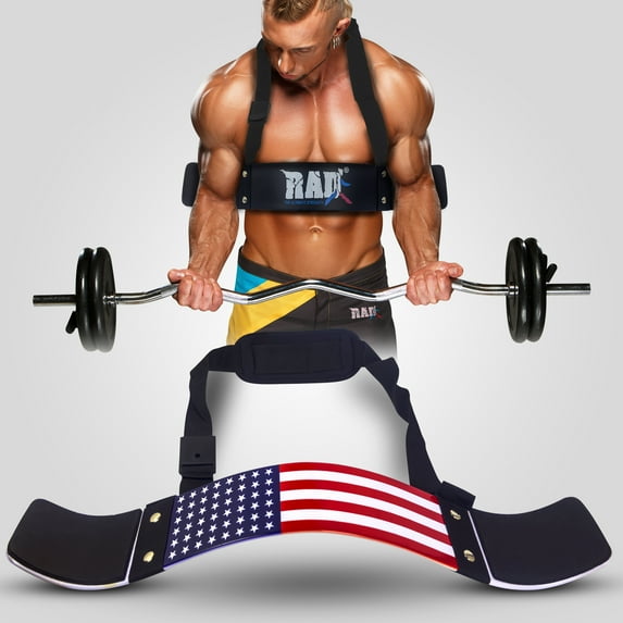 RAD Arm Blaster Bicep Curl, Support for Big Arms Muscle Bodybuilding & Weight Lifting (Flag)