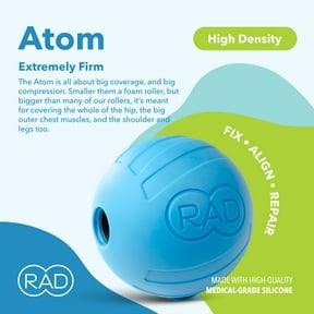 RAD Atom – Extra Firm Deep Tissue Massage Ball – SMR for back, shoulders, glutes, hamstrings, traps, pecs, Trigger Point & Mobility Therapy