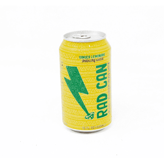 RAD CAN Ginger Lemonade Functional Sparkling water 12 Fl Oz (Pack of 12)