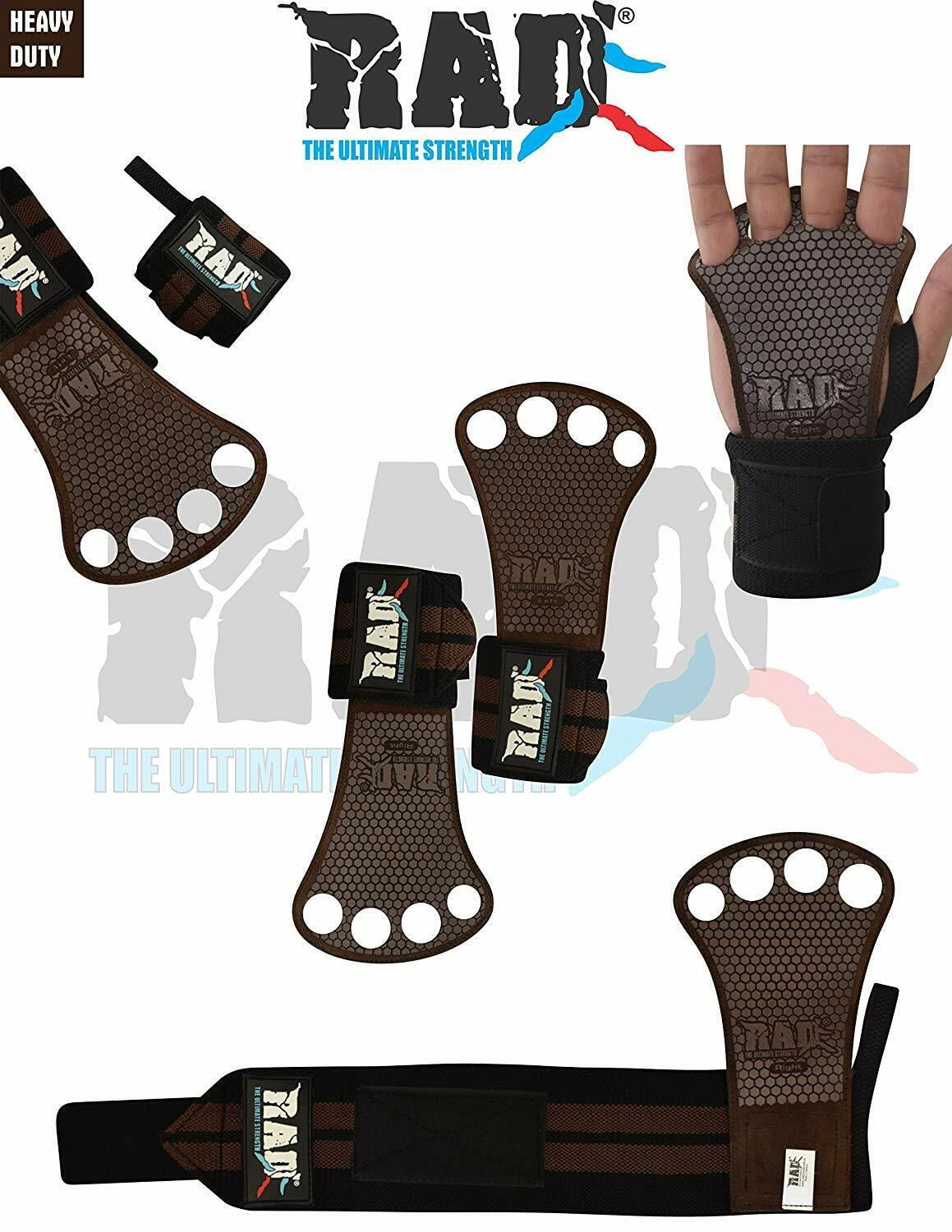 RAD Gymnastics Hand Grips, Leather Hand grips for Crossfit Grips for Pullups, Weight Lifting