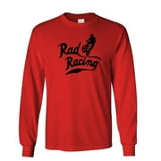 RAD RACING - retro vintage 80's movie bmx - Long Sleeved Tee (Red, Small)