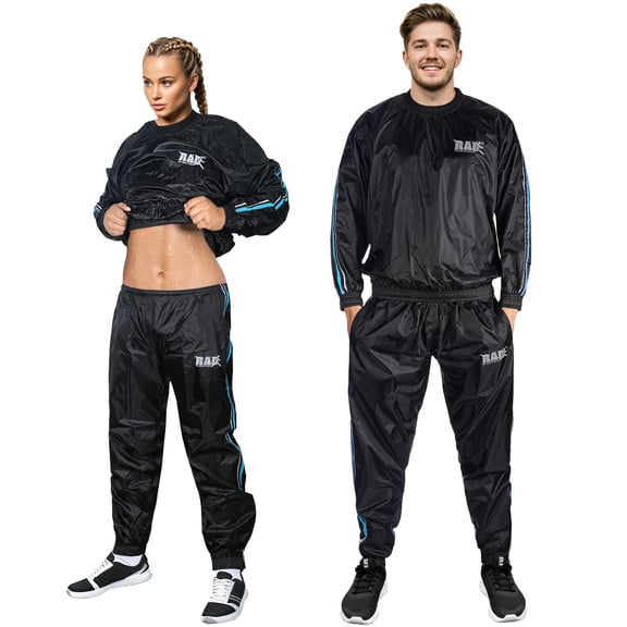 RAD Sauna Suit for Men & Women – Sweat Enhancing Workout Suit for Weight Loss, Anti-Tear Sweat Suit for Gym, Running, Training, Boxing & Fitness (Blue, 3XL)