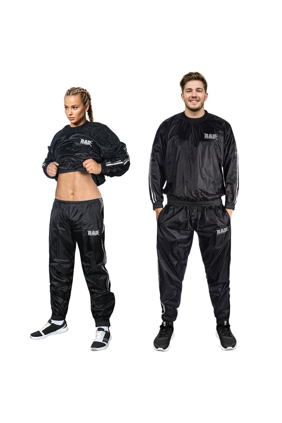 RAD Sauna Suit for Men & Women – Sweat Enhancing Workout Suit for Weight Loss, Anti-Tear Sweat Suit for Gym, Running, Training, Boxing & Fitness (White, 6XL)