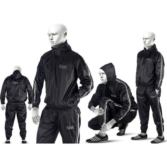 RAD Sauna Sweat Suit for Weight Loss - Increase Sweat and burn Calories - with Hood (White, 4XL)