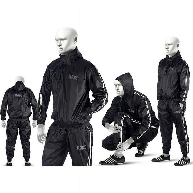 RAD Sauna Sweat Suit for Weight Loss Increase Sweat and burn Calories with Hood White 5XL