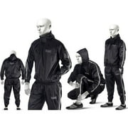 RAD Sauna Sweat Suit for Weight Loss - Increase Sweat and burn Calories - with Hood (White, M)