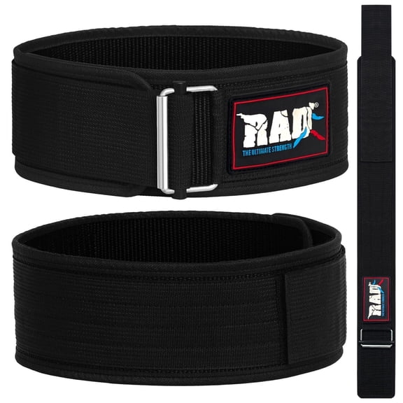 RAD Self-Locking Weight Lifting Belt - Weightlifting Belt for Deadlifting, Powerlifting and Olympic Lifting Athletes - Lifting Support for Men and Women
