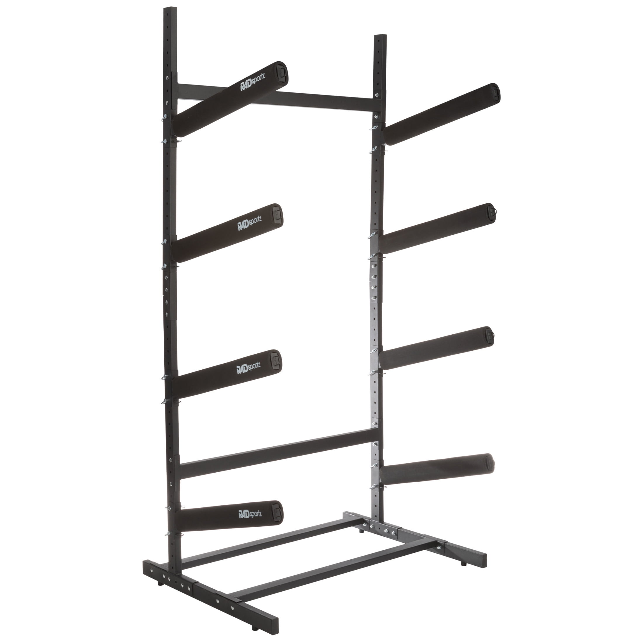 Black Heavy-Duty Steel Adjustable 4-Level Kayak Storage Rack