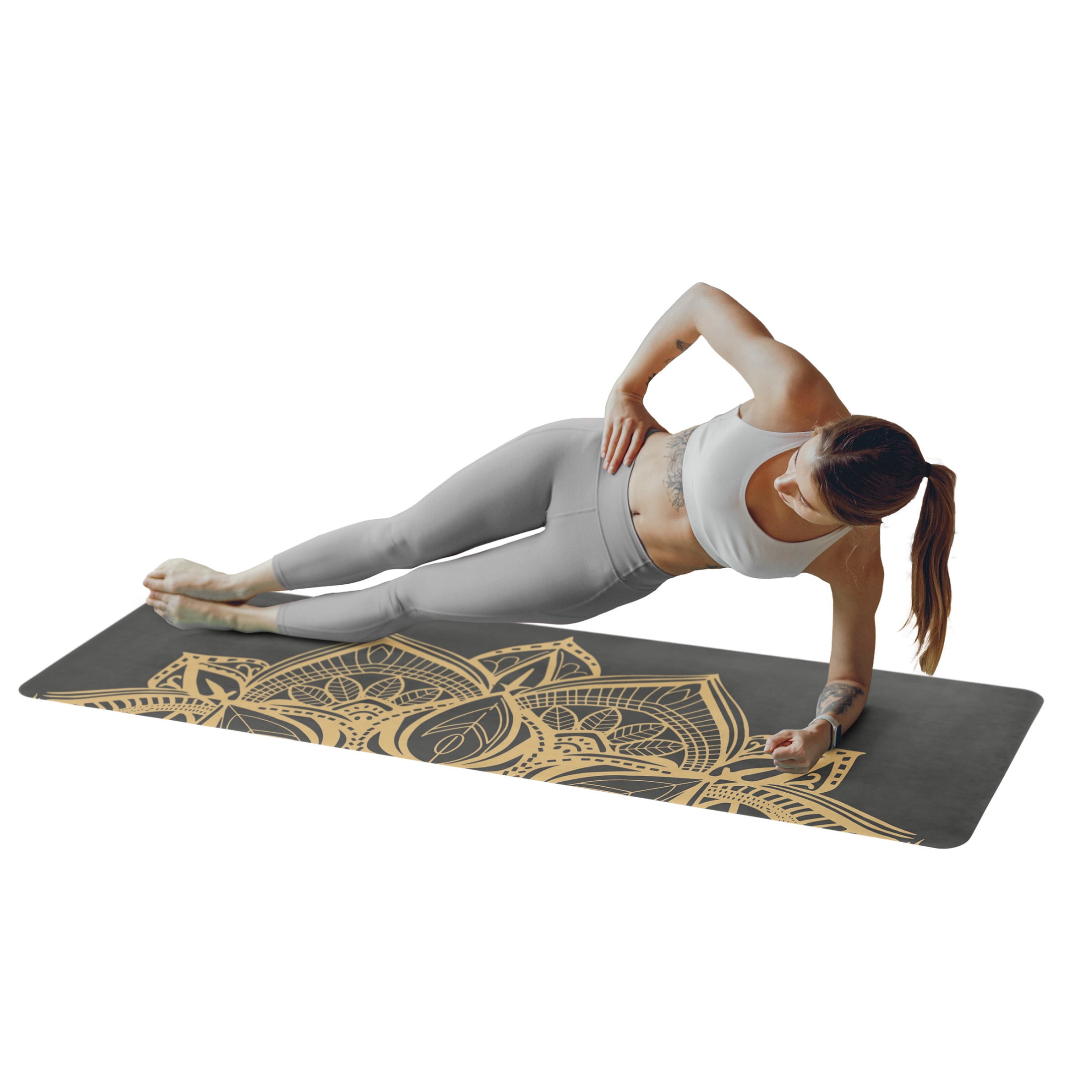 RAD Sportz Sweat Absorbent Grippy Suede Hot Yoga Mat with Strap