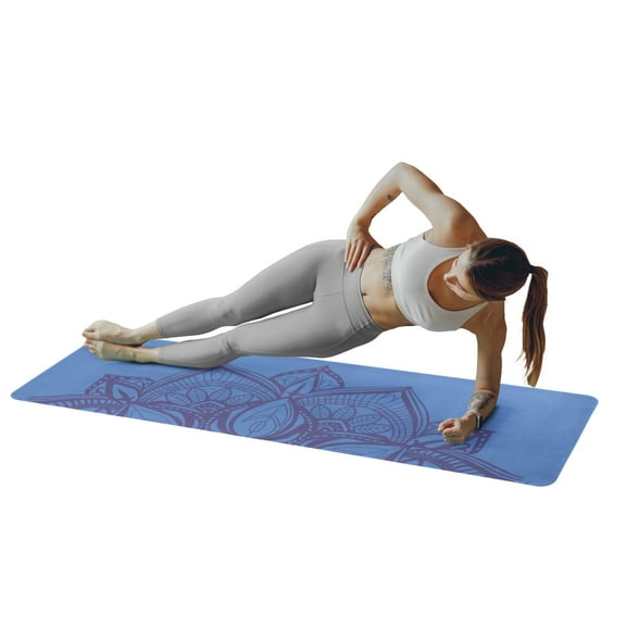 RAD Sportz Sweat Absorbent Grippy Suede Hot Yoga Mat with Strap, Blue