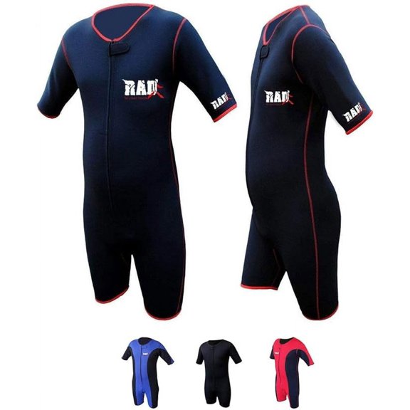 RAD Sweat Suit Neoprene Weight Loss Sauna Suit Workout Fitness Slimming Shorts Gym Training (Black, 3XL)