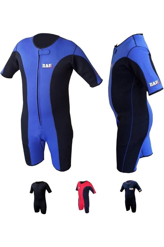 RAD Sweat Suit Neoprene Weight Loss Sauna Suit Workout Fitness Slimming Shorts Gym Training (Blue, 3XL)