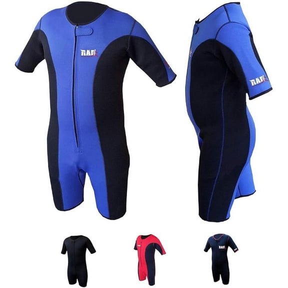 RAD Sweat Suit Neoprene Weight Loss Sauna Suit Workout Fitness Slimming Shorts Gym Training (Blue, Medium)