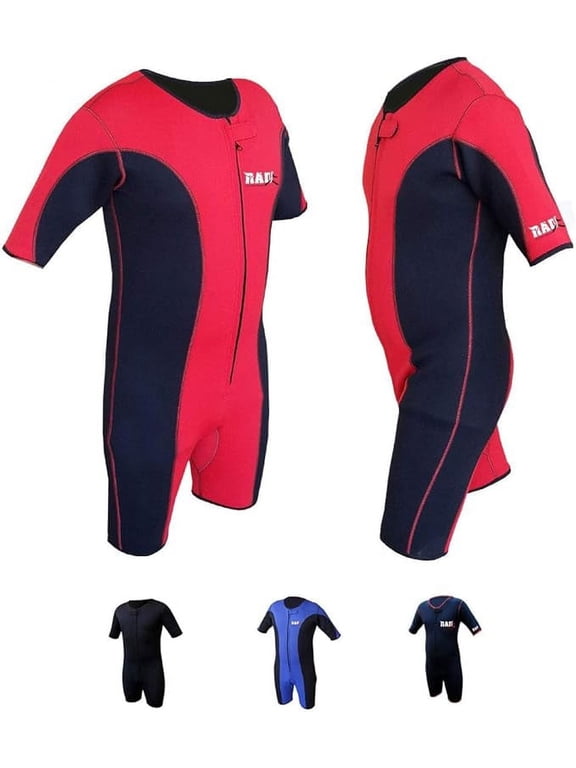 RAD Sweat Suit Neoprene Weight Loss Sauna Suit Workout Fitness Slimming Shorts Gym Training (Red, XL)