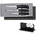 Rada Cutlery 3-Piece Anthem Slice & Pare Knives Gift Set with Quick Edge Sharpener, Black Handles