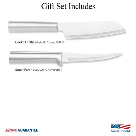 RADA Cutlery 2-Piece Cook's Select Knife ProPak DS53, Stainless Steel Hollow Ground Blade, Made in USA, Silver Handles