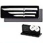 Rada Cutlery 3- Piece Housewarming Knife Gift Set with Quick Edge Sharpener, Silver Handles