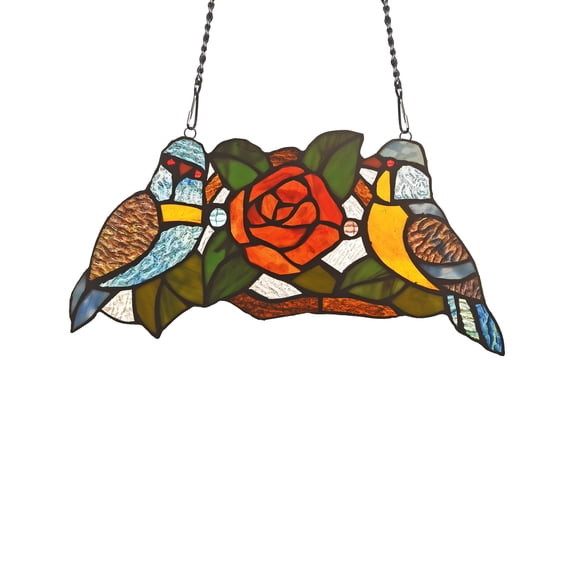 RADIANCE Goods Animal Tiffany-Glass Window Panel 12" Wide