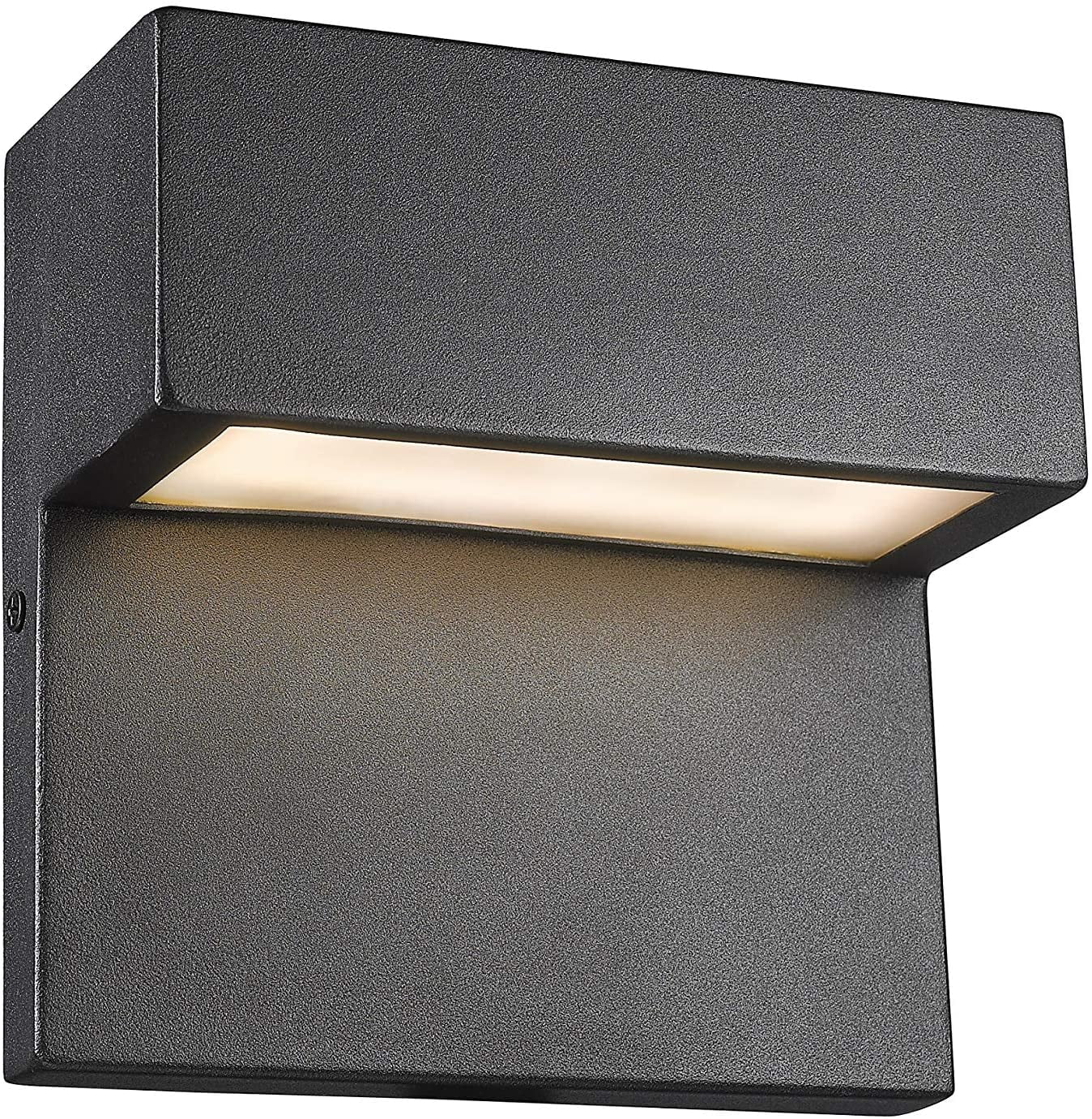RADIANCE Goods Contemporary LED Light Textured Black Outdoor Wall Sconce 6" Tall
