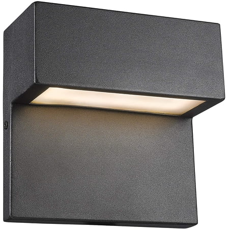 RADIANCE Goods Contemporary LED Light Textured Black Outdoor Wall Sconce 6" Tall