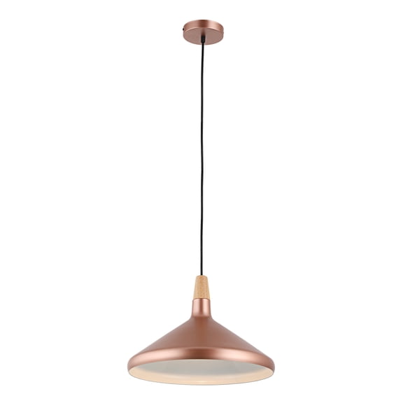 RADIANCE Goods Contemporary-Style 1 Light Matt Rose Gold Ceiling Mini Pendant 15" Wide
