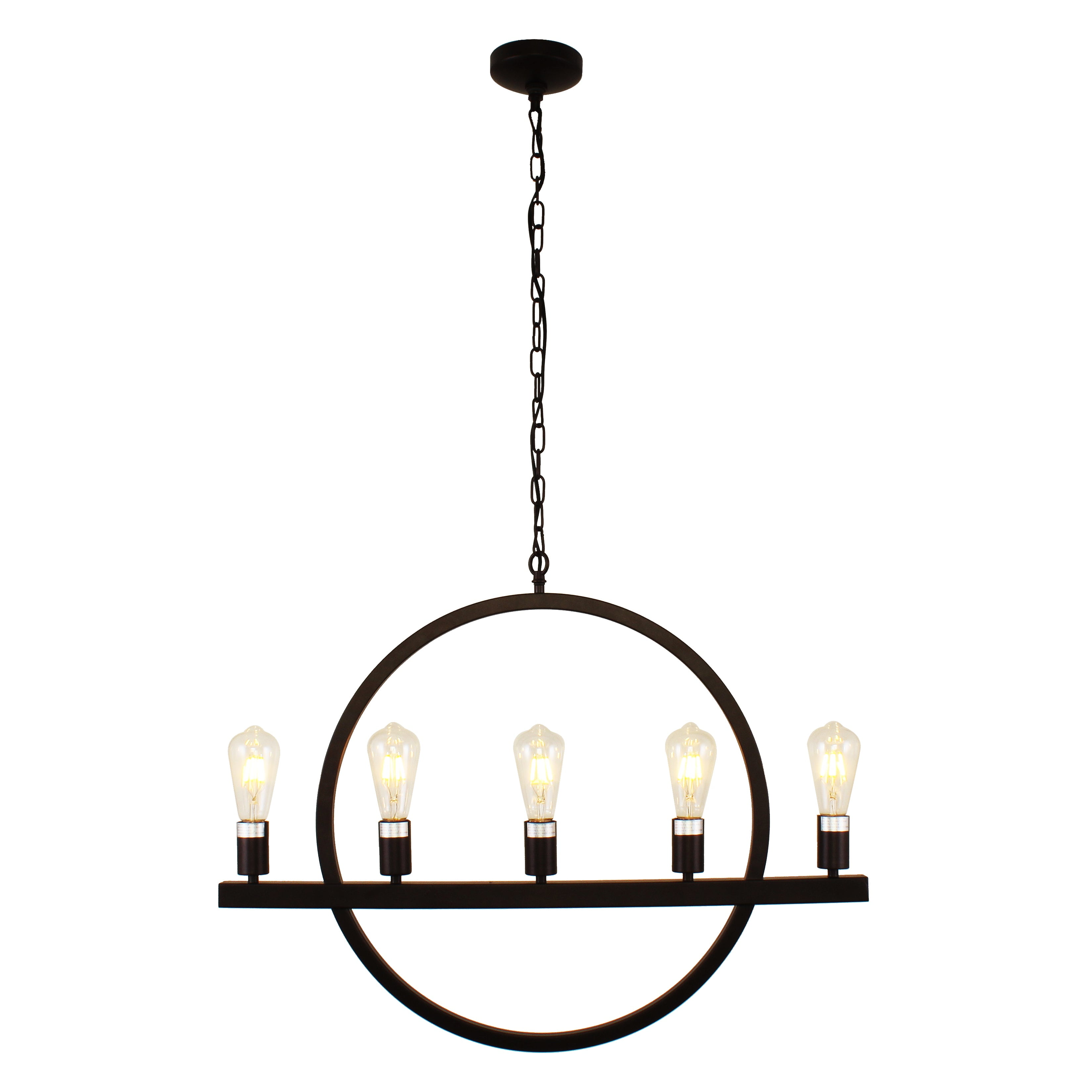 Farmhouse Oil Rubbed Bronze 5-Light Ceiling Pendant