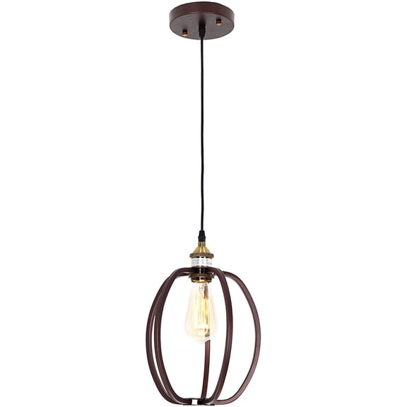 RADIANCE Goods Industrial 1 Light Oil Rubbed Bronze Ceiling Pendant 8" Wide