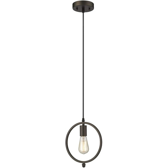 RADIANCE Goods Industrial 1 Light Rubbed Bronze Mini Ceiling Pendant 9" Wide
