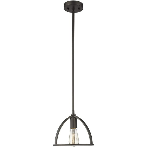 RADIANCE Goods Industrial 1 Light Rubbed Bronze Mini Ceiling Pendant 9" Wide
