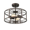 thumbnail image 1 of RADIANCE Goods Industrial 2 Light Rubbed Bronze Semi-Flush Ceiling Fixture 14" Wide, 1 of 4