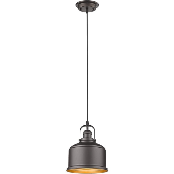 RADIANCE Goods Industrial-Style 1 Light Rubbed Bronze Ceiling Mini Pendant 8" Wide