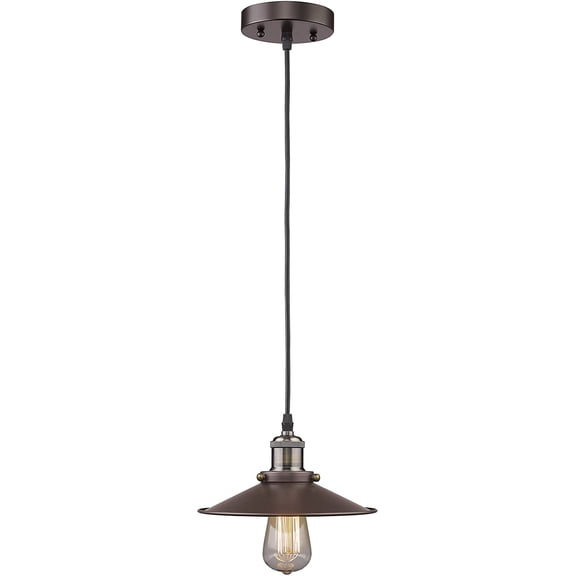 RADIANCE Goods Industrial-Style 1 Light Rubbed Bronze Ceiling Mini Pendant 9" Shade