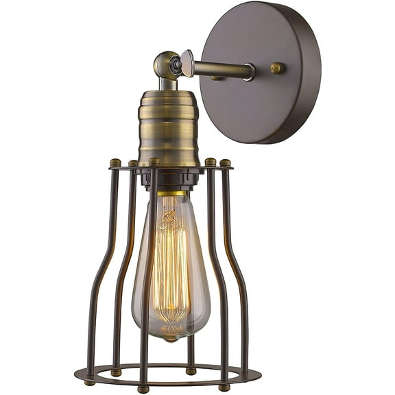 RADIANCE Goods Industrial-Style 1 Light Rubbed Bronze Wall Sconce 6" Wide