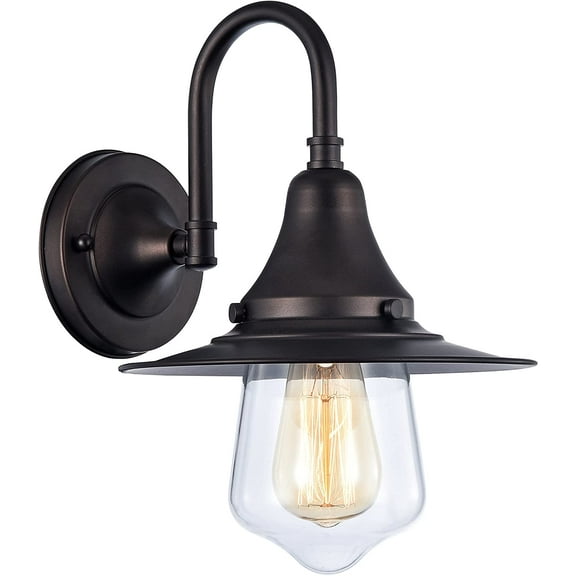 RADIANCE Goods Industrial-Style 1 Light Rubbed Bronze Wall Sconce 9" Wide