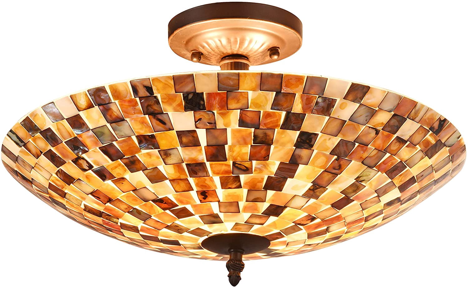 RADIANCE Goods Mosaic 2 Light Semi-Flush Ceiling Fixture 16" Shade