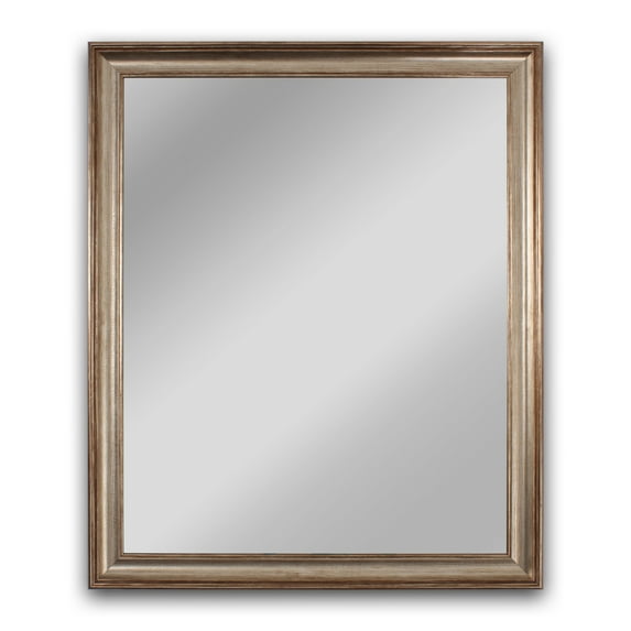 RADIANCE Goods Textured Brass Rectangular Framed Wall Mirror 33" Height