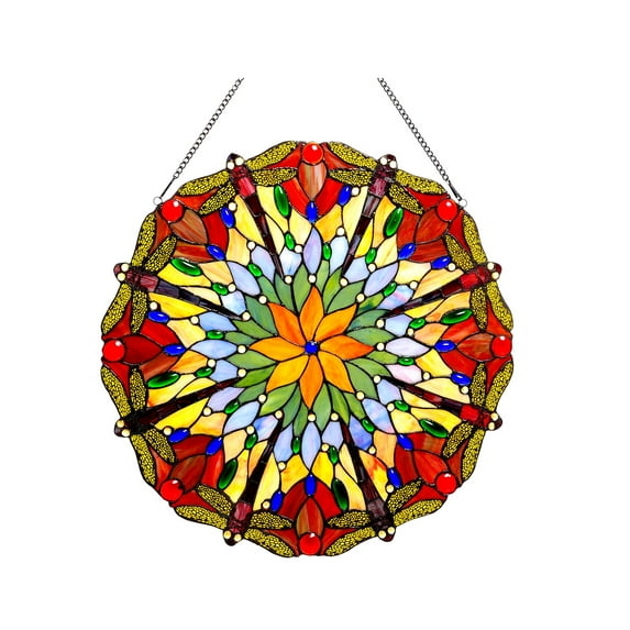 RADIANCE Goods Tiffany-Glass Dragonfly Window Panel 24"