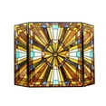 thumbnail image 1 of RADIANCE Goods Tiffany-Glass Mission 3pcs Folding Fireplace Screen 38" Wide, 1 of 2