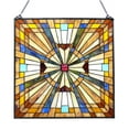 thumbnail image 1 of RADIANCE Goods Tiffany-Glass Mission Square Window Panel 24", 1 of 2